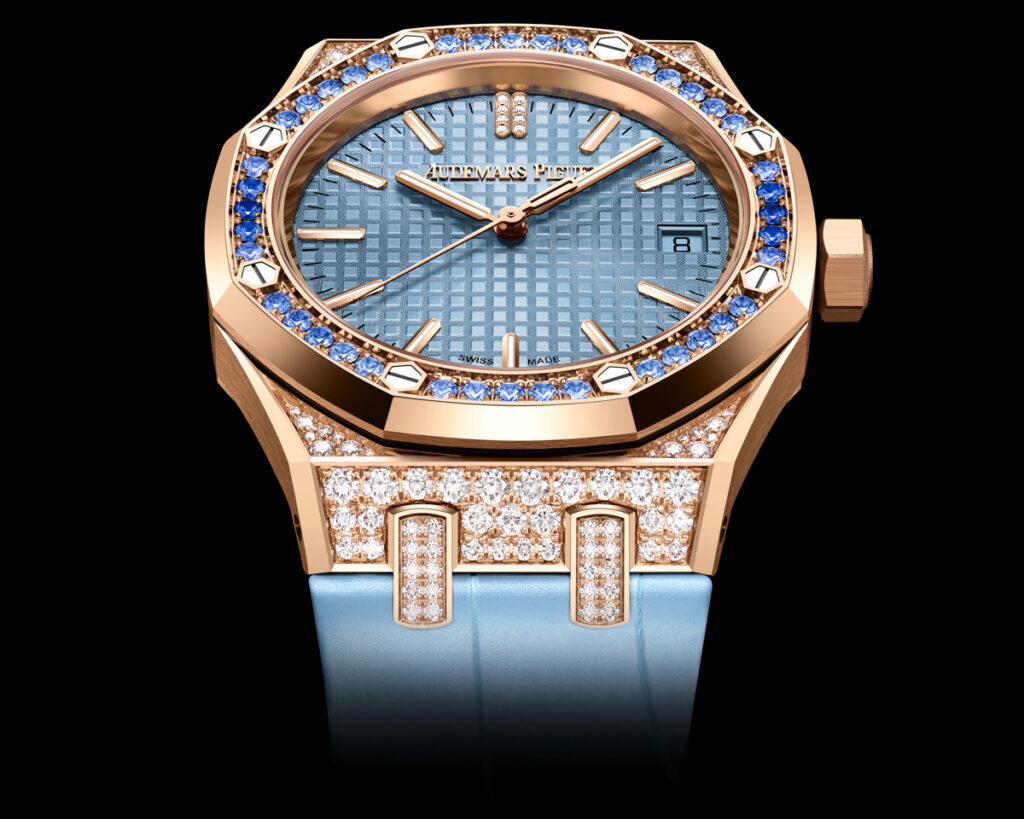 2024 Audemars Piguet Watch Releases: Royal Oak Selfwinding 37mm in pink gold with diamonds and sapphires