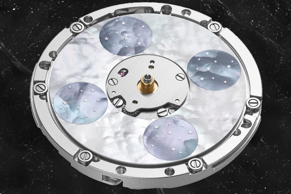 View of the innovative Glashutte moonphase disc