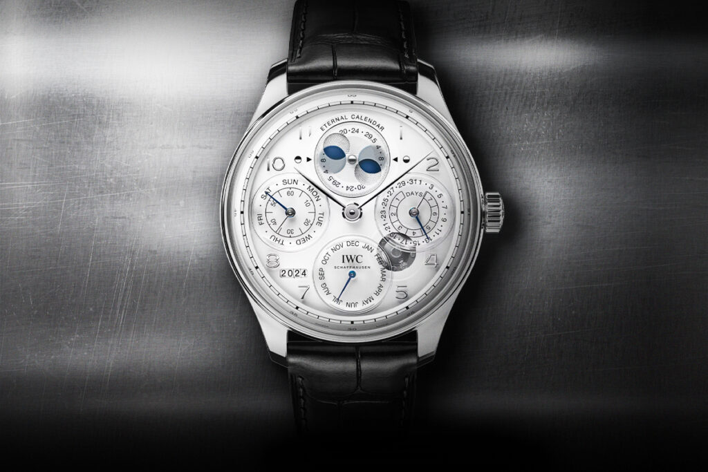 This IWC platinum watch is a secular calendar