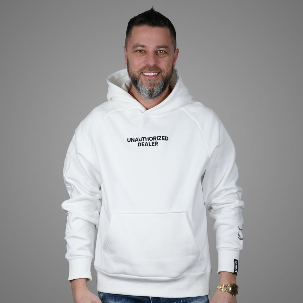 White Unauthorized Dealer Hoodie