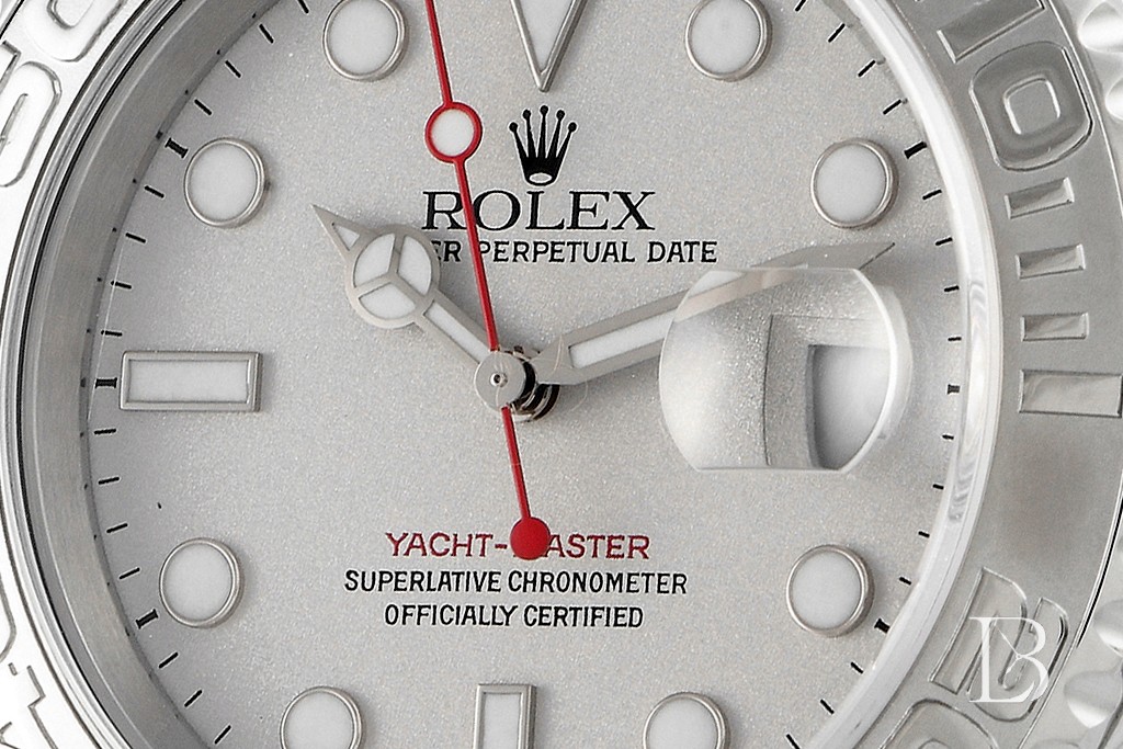 Platinum dial up close