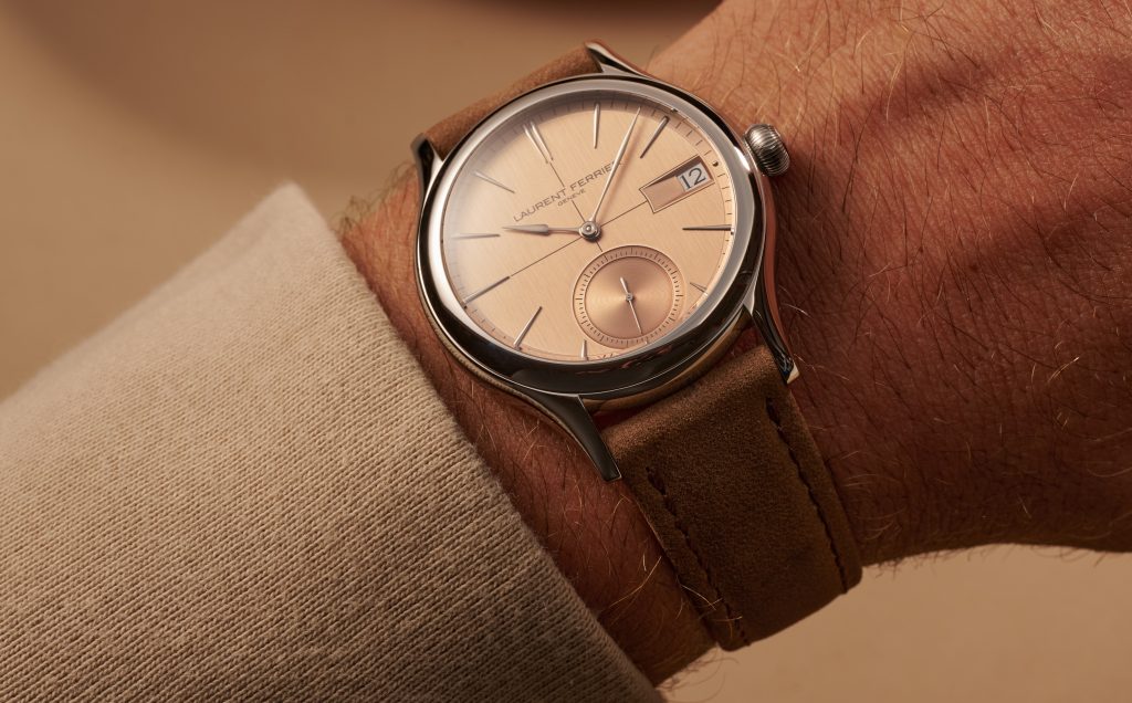 Laurent Ferrier sandstone dial wrist shot
