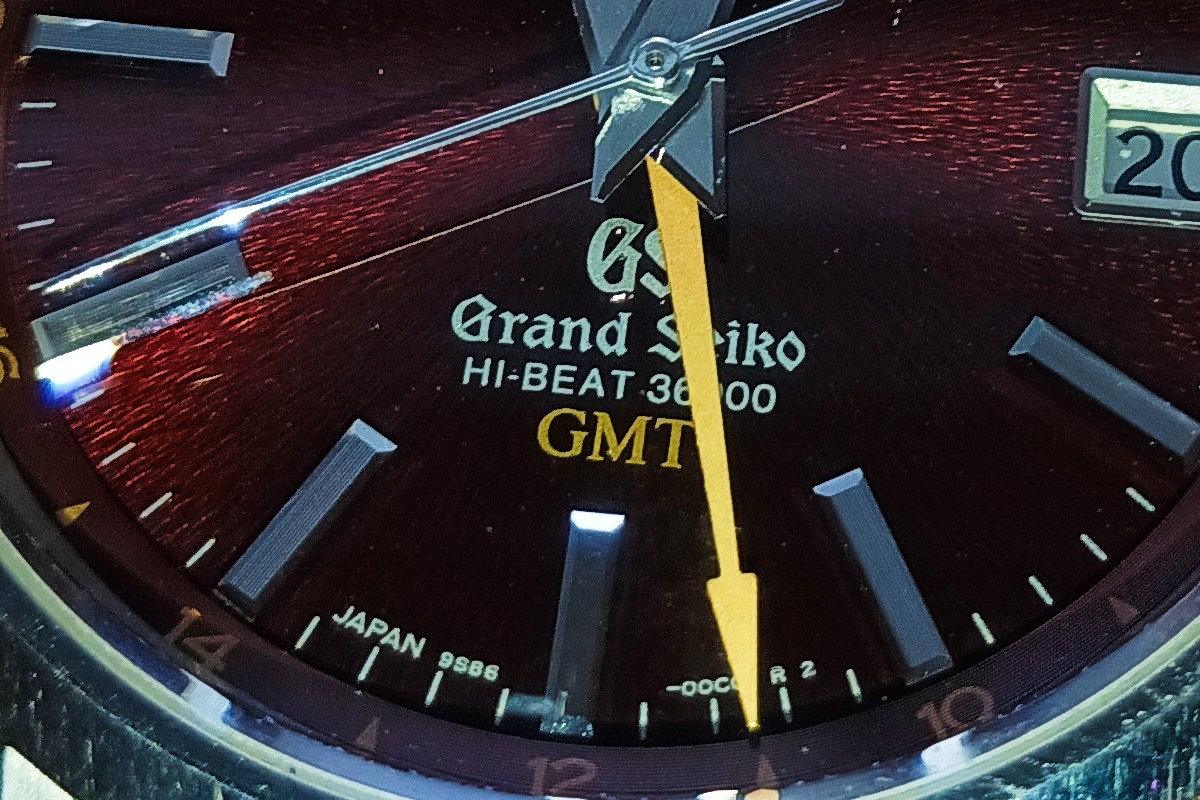 Burgundy Mt. Iwate Grand Seiko dial