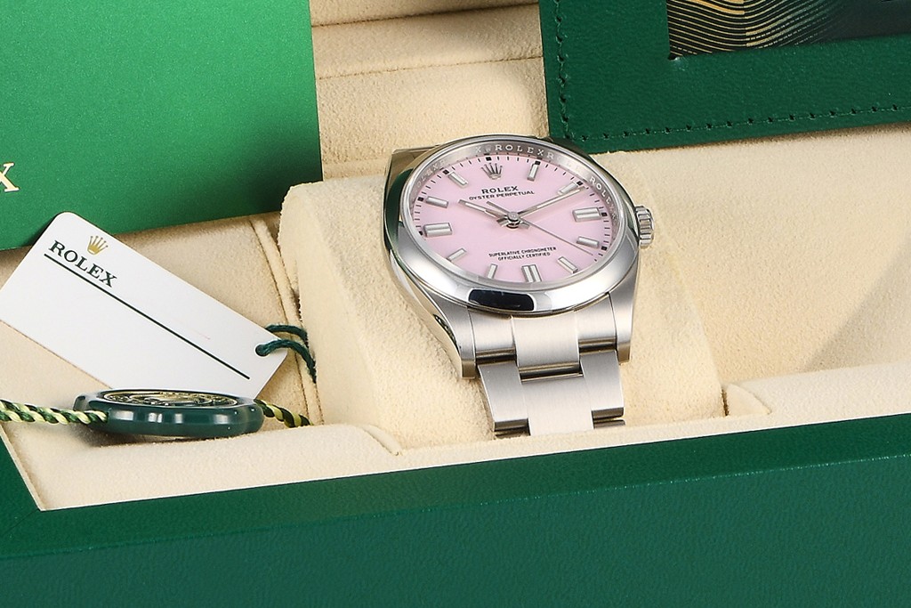 Candy Pink Rolex Oyster Perpetual 36 in box