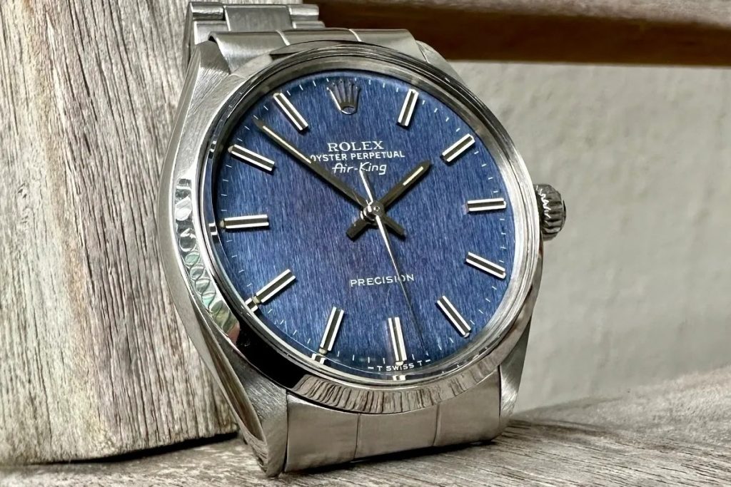 Rolex Air-King ref. 5500 with rare blue mosaic dial