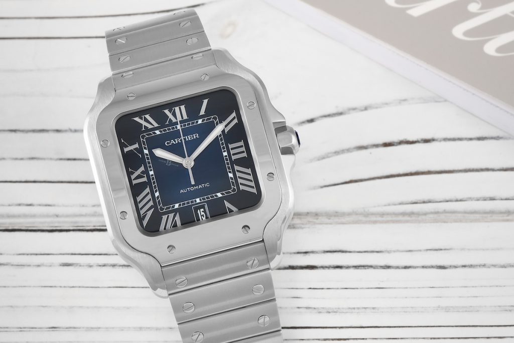 Square watch: Cartier Santos