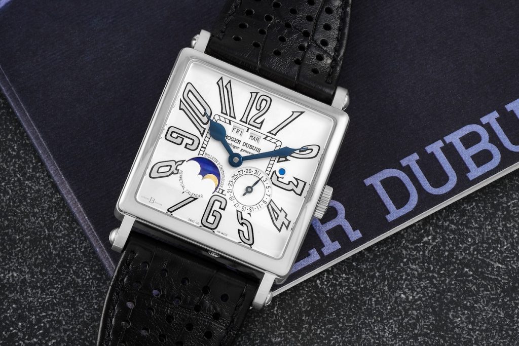 White gold Roger Dubuis Golden Square watch