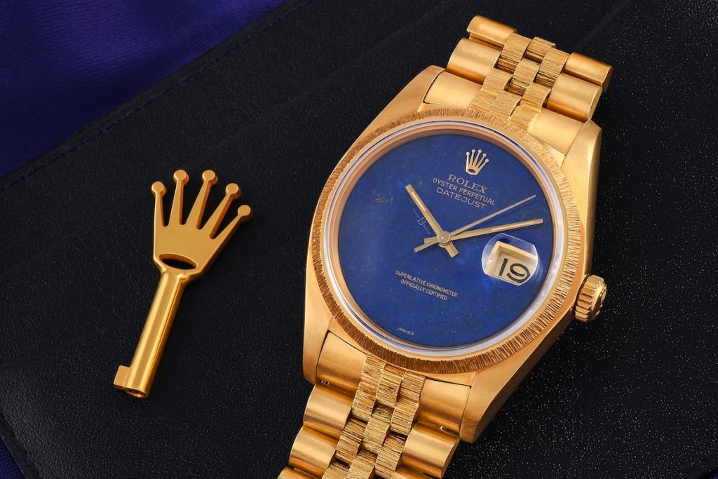 Vintage Datejust with lapis lazuli dial