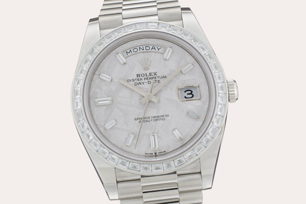 Platinum and diamond Rolex Day-Date 40