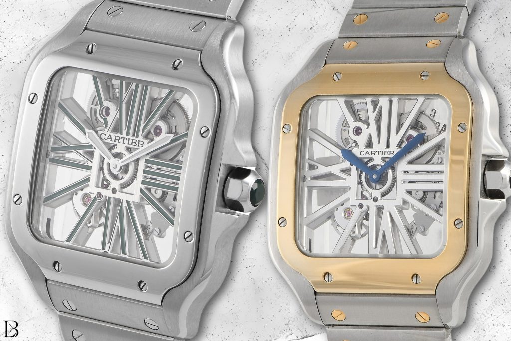 Cartier Santos Skeleton WHSA0028 and WHSA0019