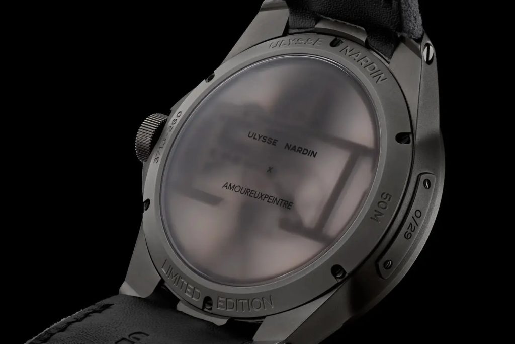 The caseback of the 2025 Ulysse Nardin Blast Amoureuxpeintre 