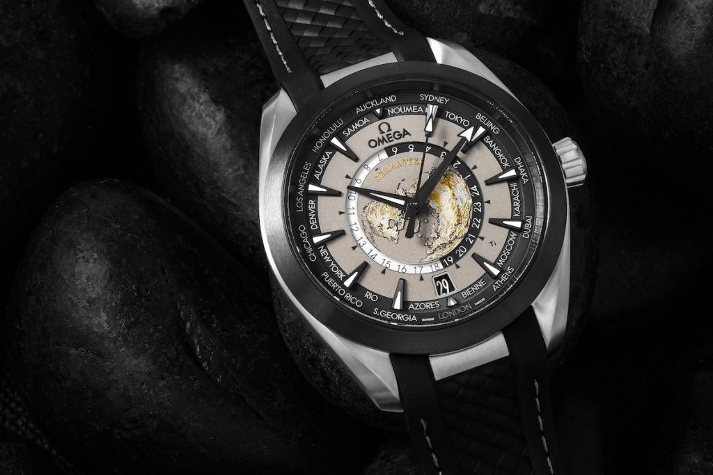 Titanium and black ceramic Aqua Terra Worldtimer