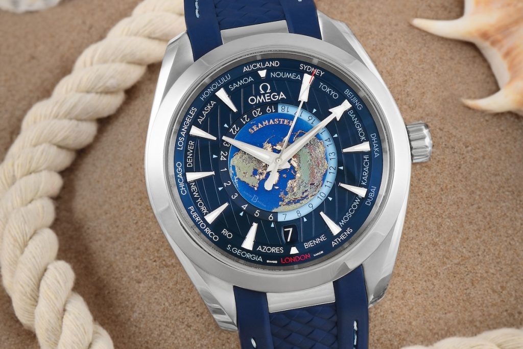 Stainless steel Omega Aqua Terra Worldtimer