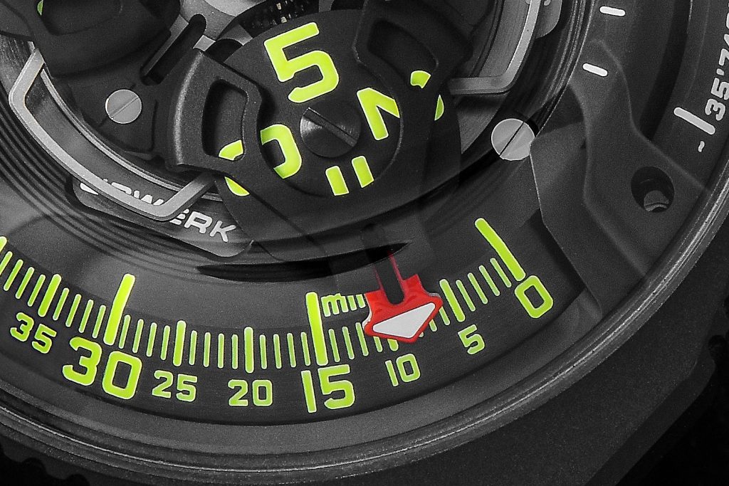 Urwerk UR-100 wandering hours close-up