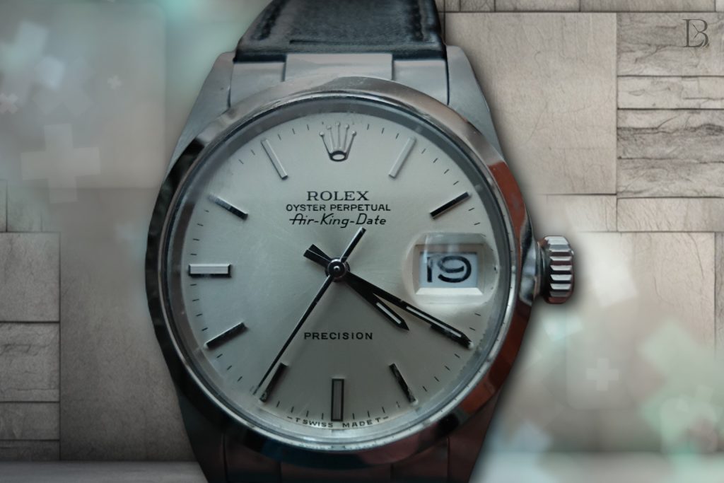 This "tritinova" Rolex Air-King-Date says T Swiss Made T yet it has Super-LumiNova, not tritium.