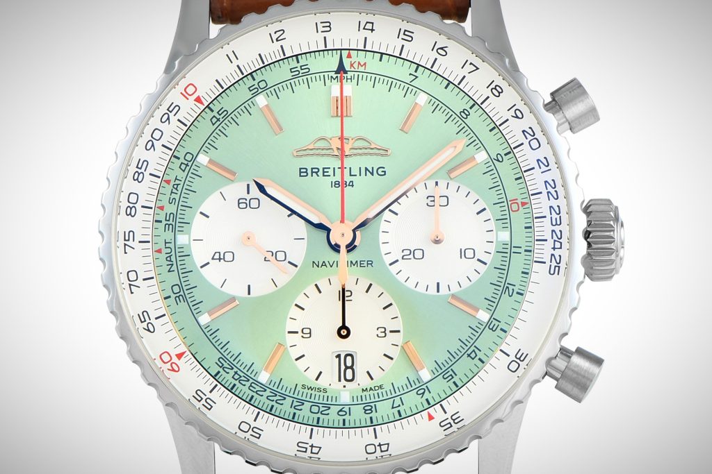 Breitling Navitimer 41 Green Dial B01 Chronograph Watch AB0139