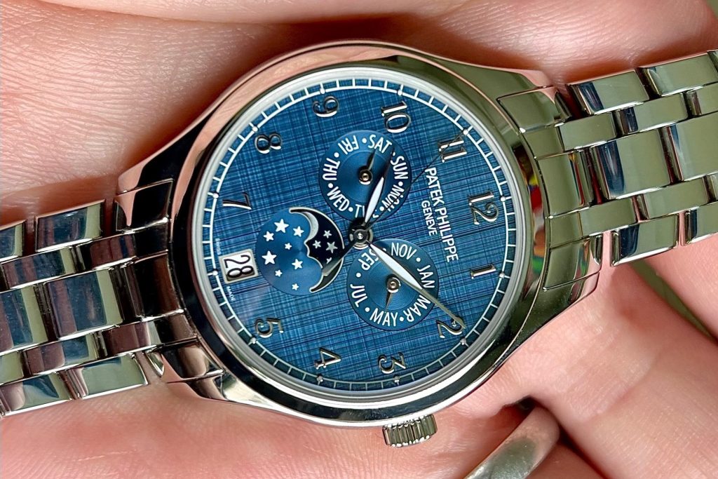 Patek Annual Calendar ref. 4947/1A with blue tapestry dial