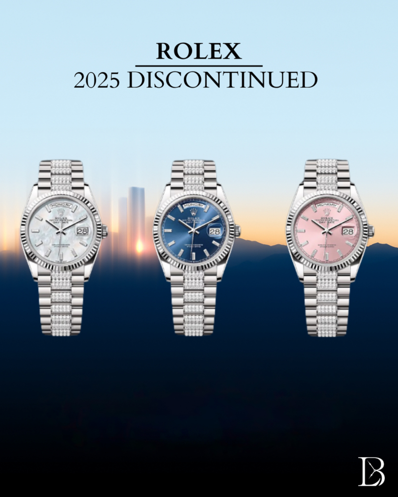 Diamond President bracelets with fluted bezels are gone