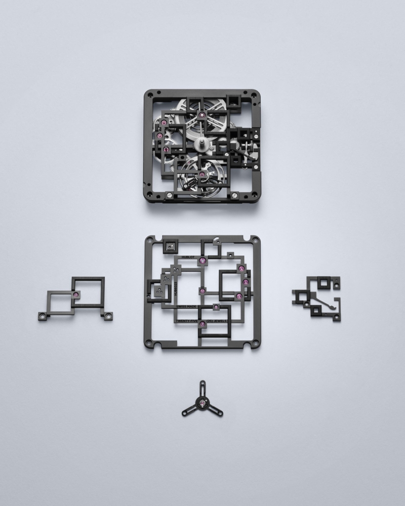 The 2025 Hublot Square Bang Tourbillon disassembled
