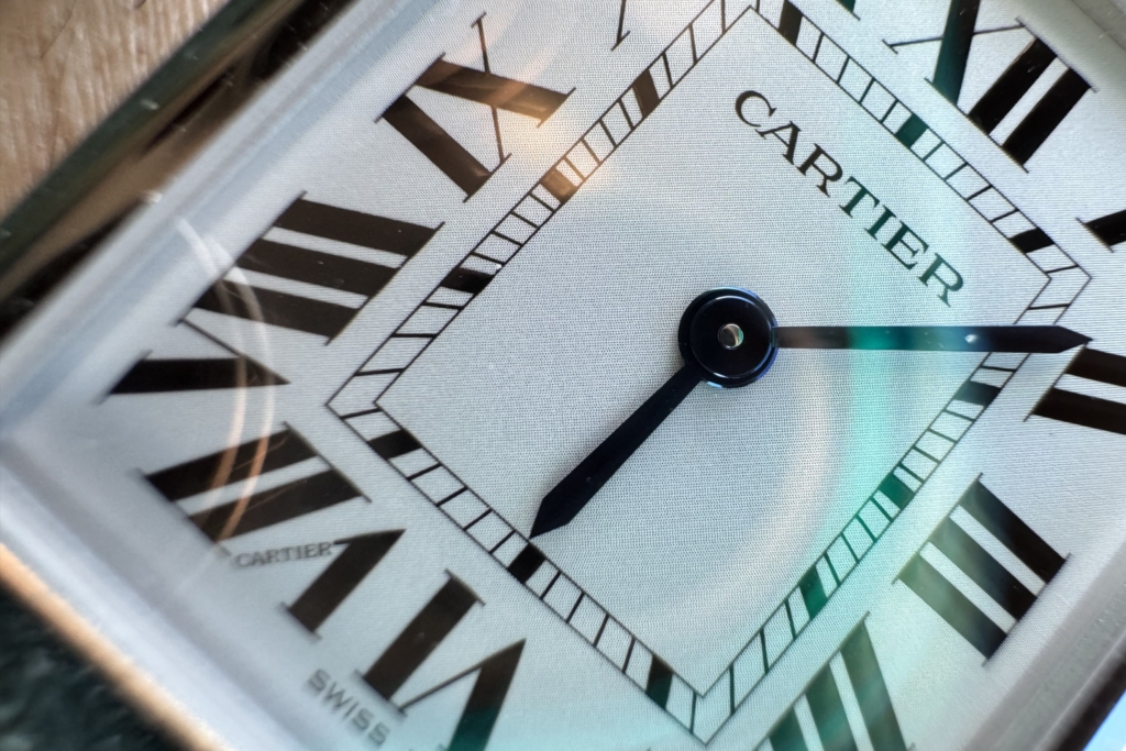 The Cartier Tank Must Solarbeat V2 has a fully microperforated dial