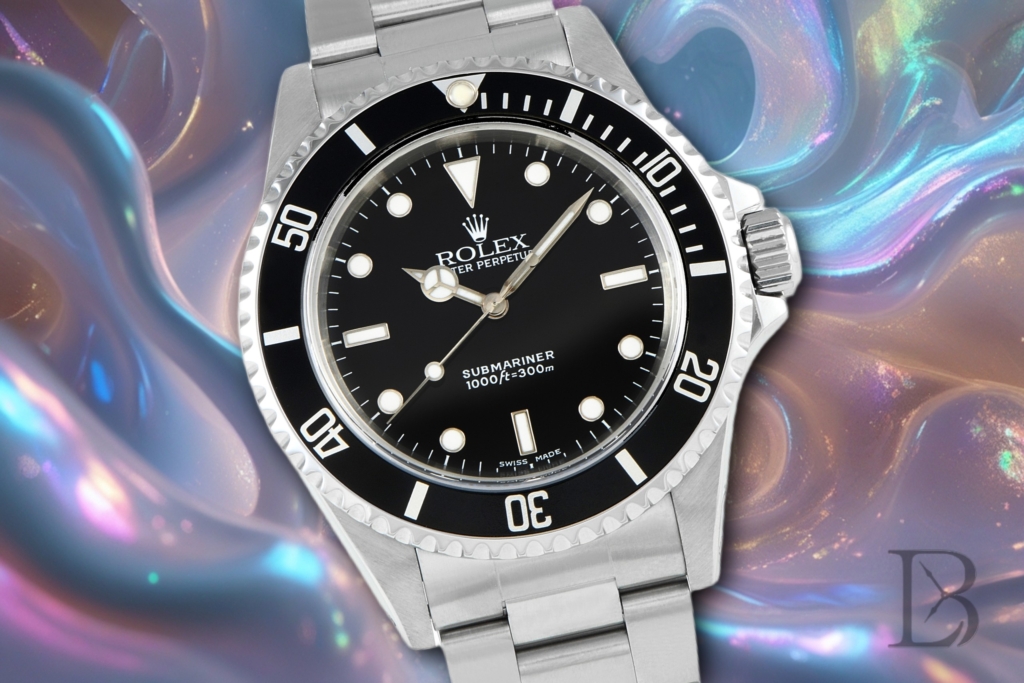 Rolex Submariner ref. 14060M, with a "Swiss Made" dial and 2 lines of text at the bottom