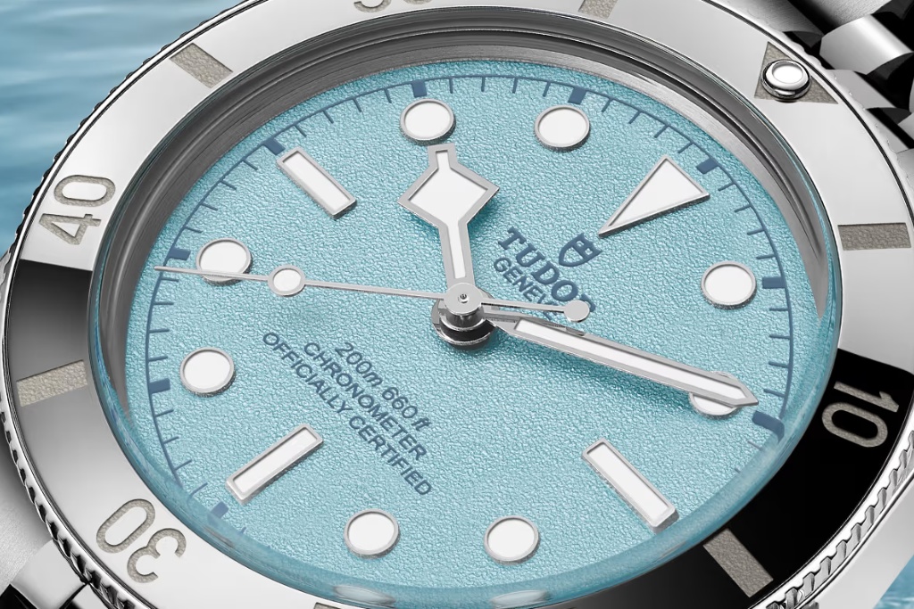 Close up of the 2025 Tudor Blue Lagoon BB54 release
