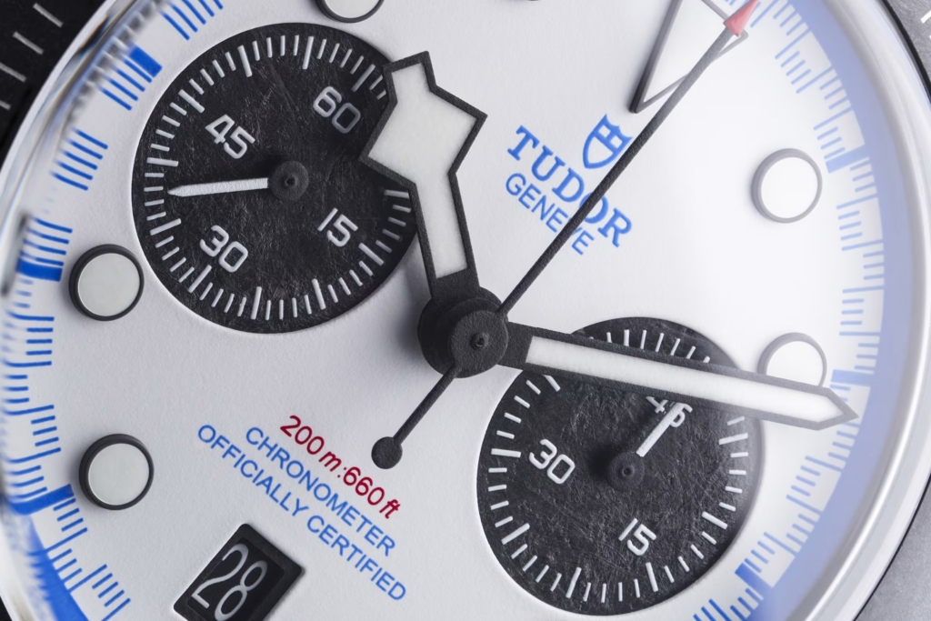 Dial of the 2025 Tudor Black Bay Chrono "Carbon 25" ref. 79377KN