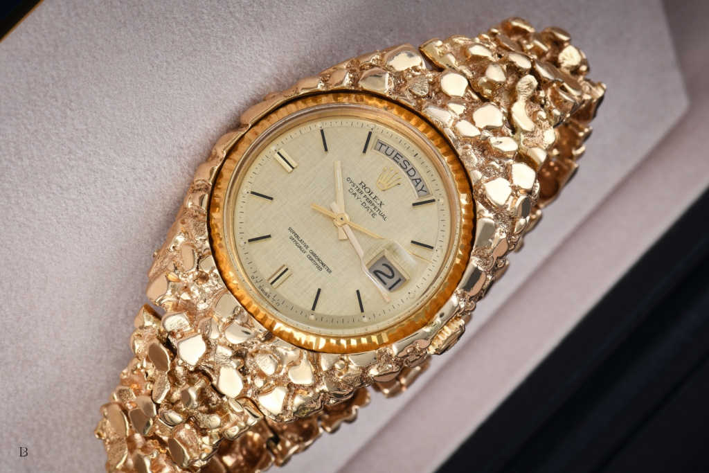 Gold nugget Rolex bracelet on an 1803 model