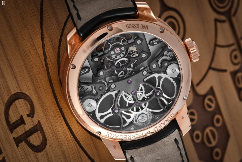 One of the most impressive complicated watches on a budget of $50k. a GP Bridges Constant Force LM, shown from the back