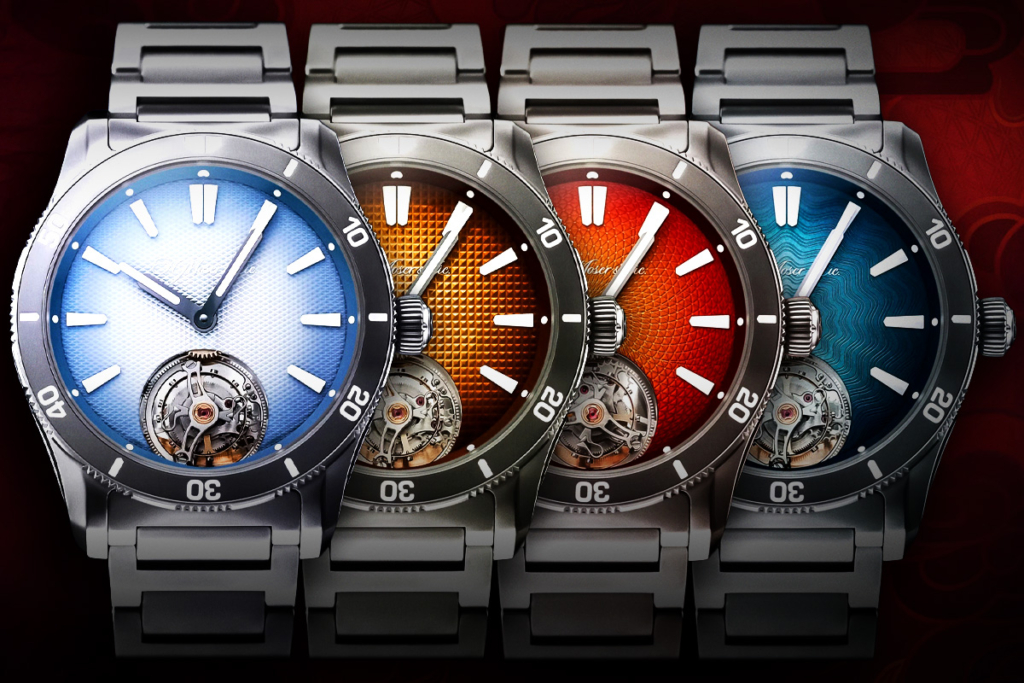 All 4 H. Moser X Azuki Pioneer Tourbillon models
