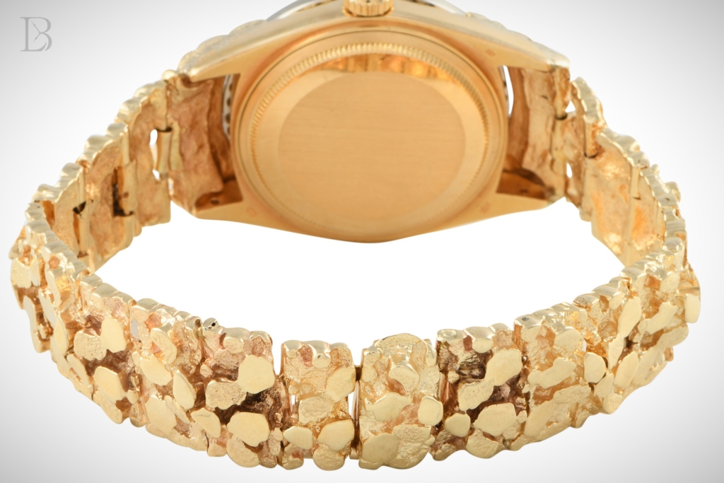 Rolex 1803 with gold nugget bracelet soldered on top