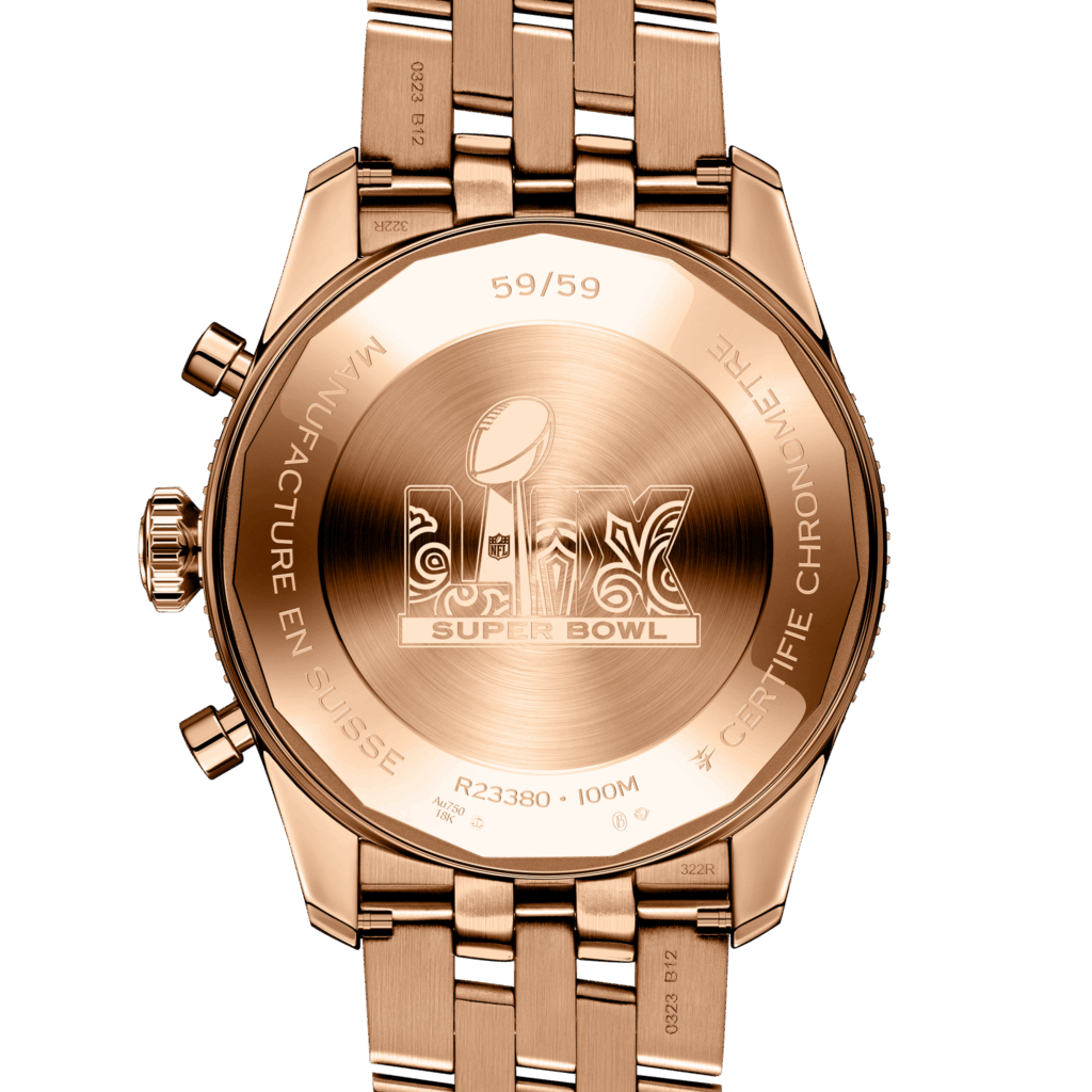 Jalen Hurts got #01/59 while this Breitling caseback shows 59/59