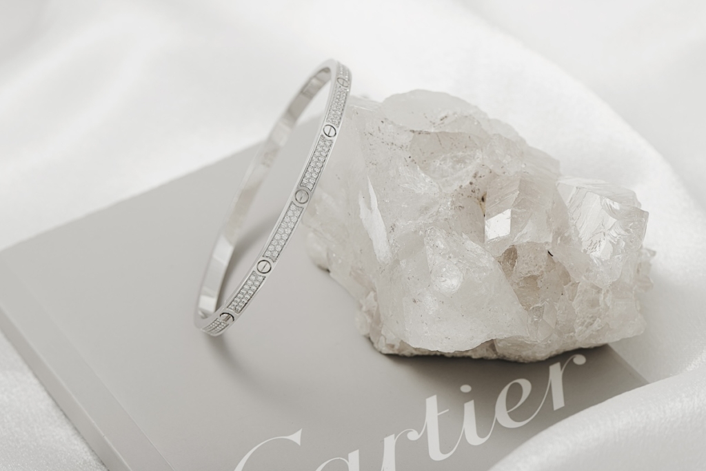 Cartier Love bracelet in white gold and set with diamonds