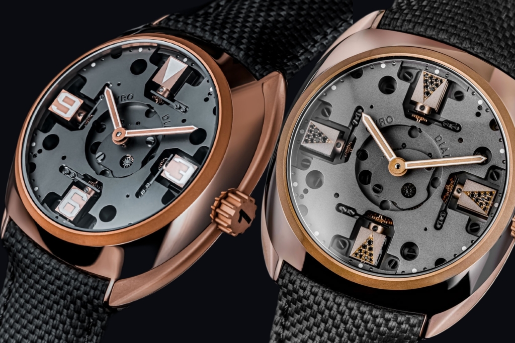 Pink gold Gyro Dial models with and without diamonds