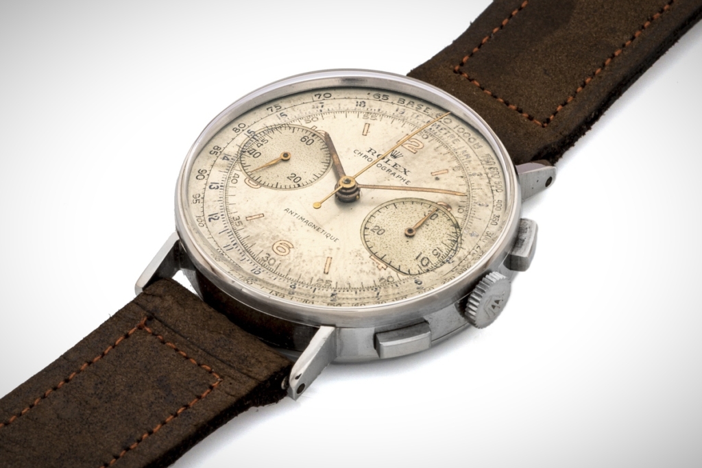 Ref. 3484 is one of six vintage Rolex chronographs with straight lugs