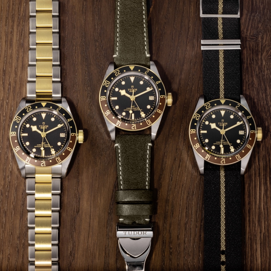 Black Bay GMT S&G on bracelet, leather strap, or fabric strap