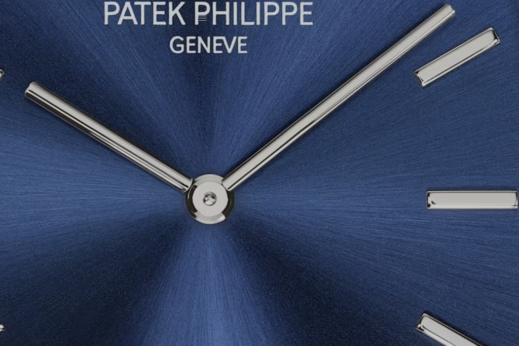 Patek Philippe Golden Ellipse ref. 5738P-001 with sunburst blue gold dial
