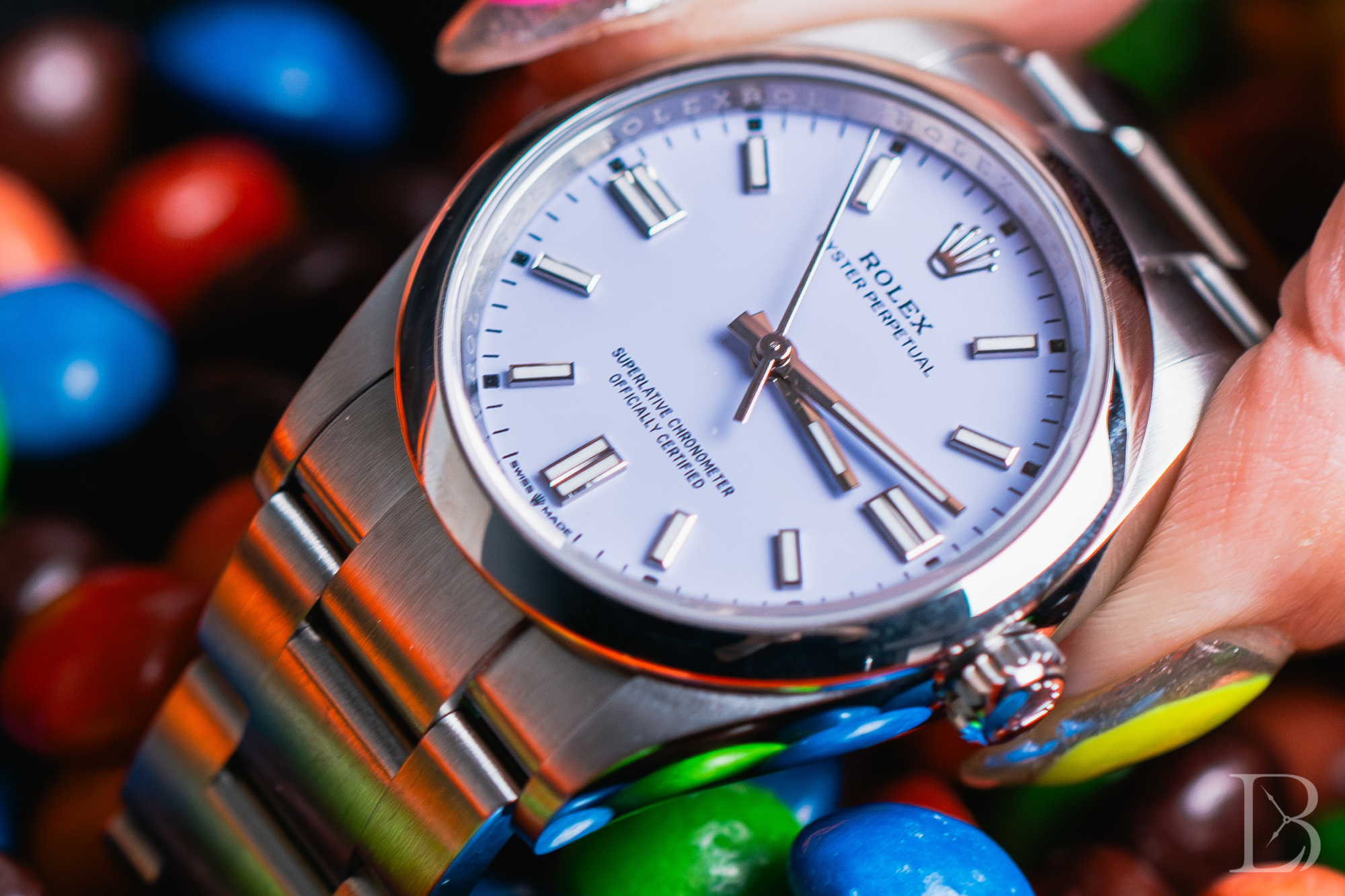 The Rolex Oyster Perpetual 41 in Lavender (shown) was released at the same time as the 41mm Candy Pink version in late 2025.