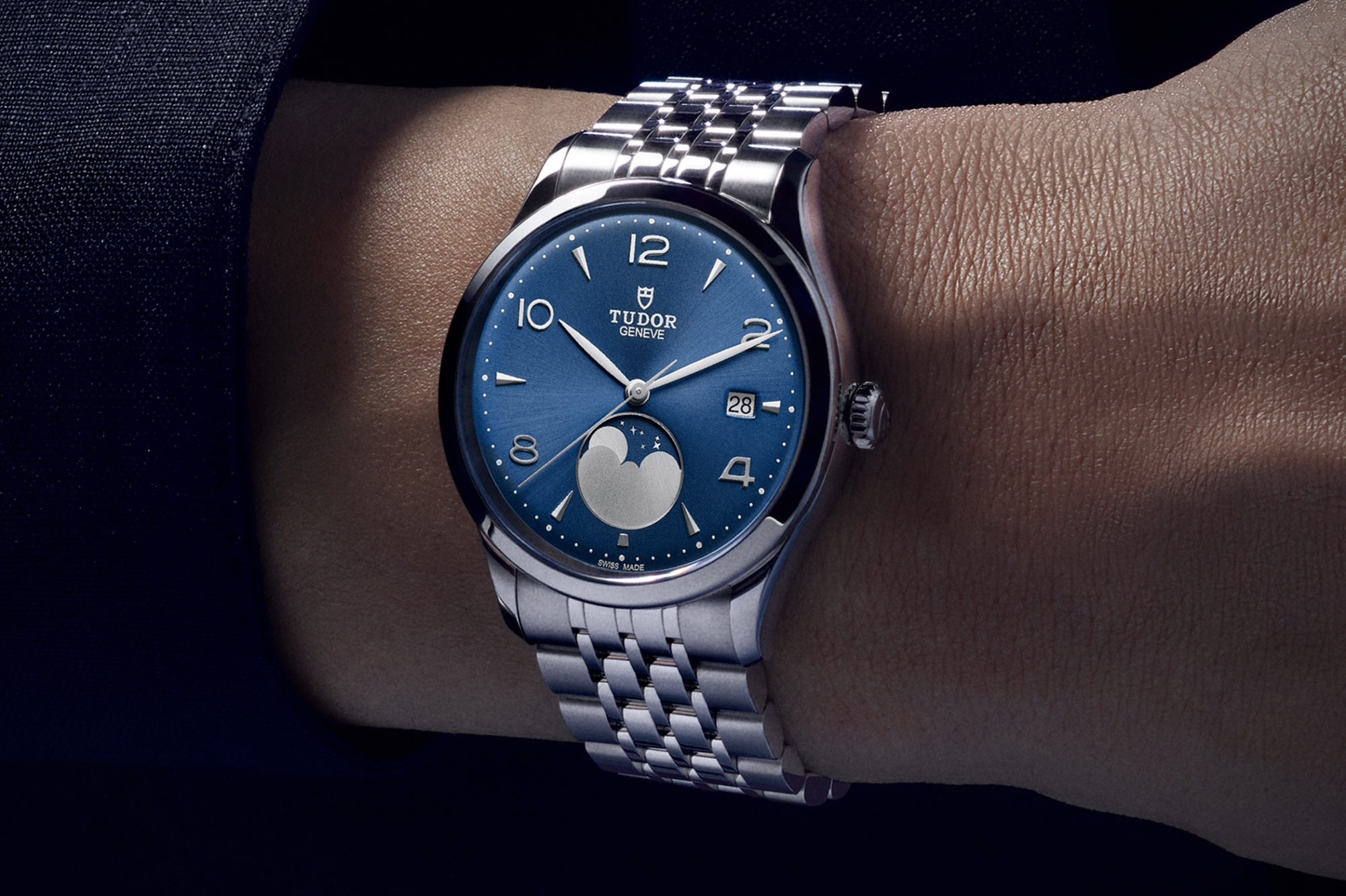 Blue Tudor 1926 Luna moonphase watch on Jay Chou's wrist