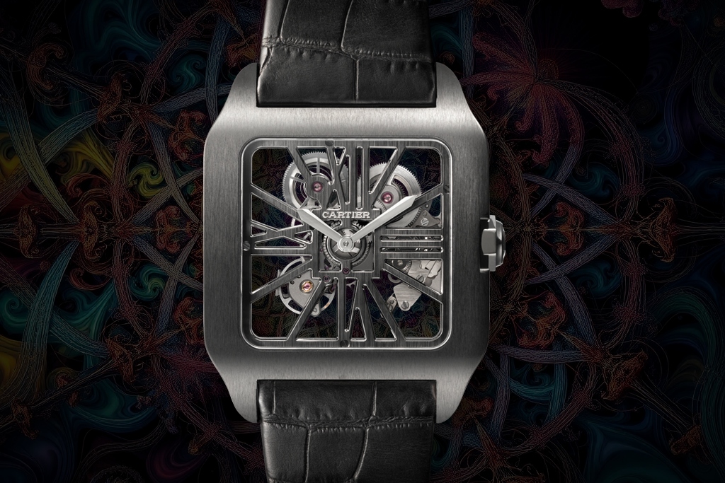 Santos-Dumont Skeleton XL W2020052, the first titanium skeleton Cartier