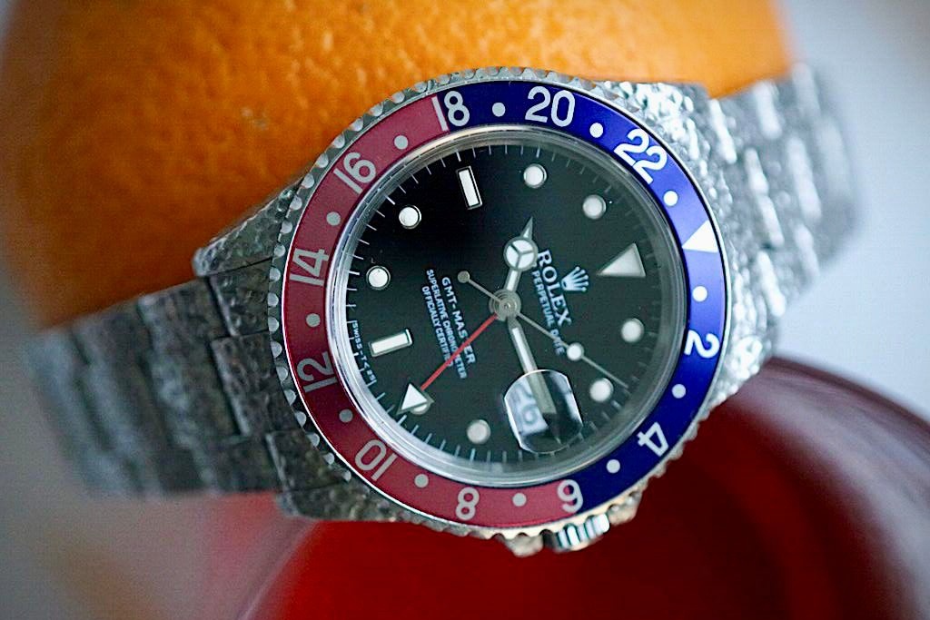 Günter Miethe's unique "orange peel" texture as shown on a GMT-Master ref. 16700