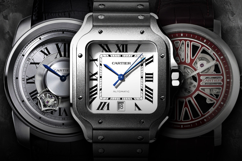 Three titanium Cartier watches