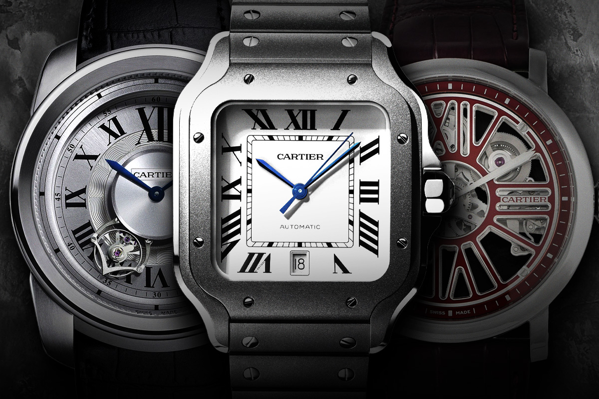Three titanium Cartier watches