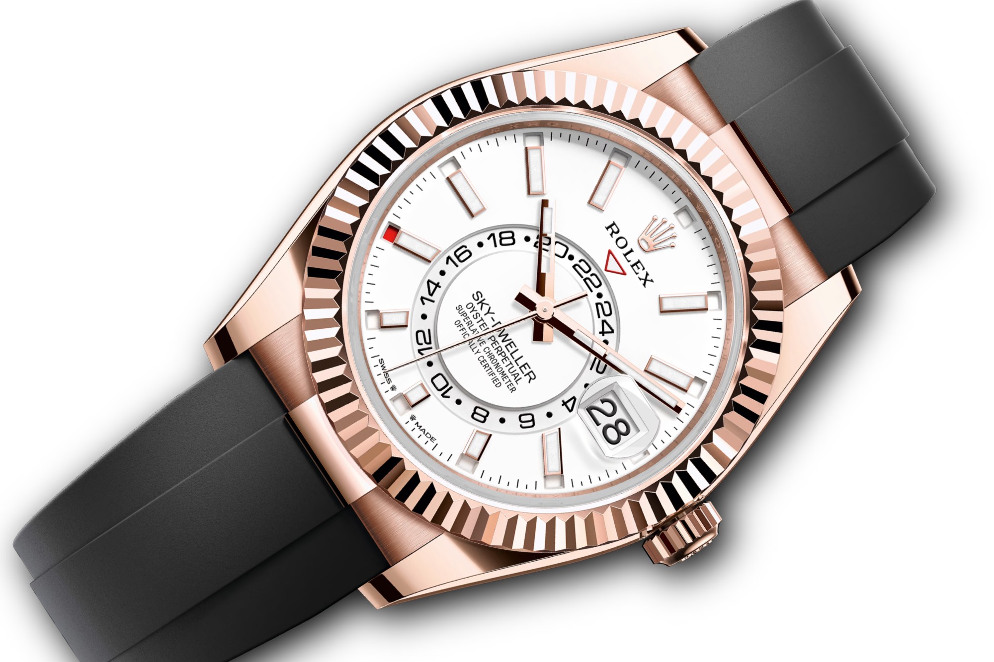 Sky-Dweller with white dial and Oysterflex bracelet, ref. 336235