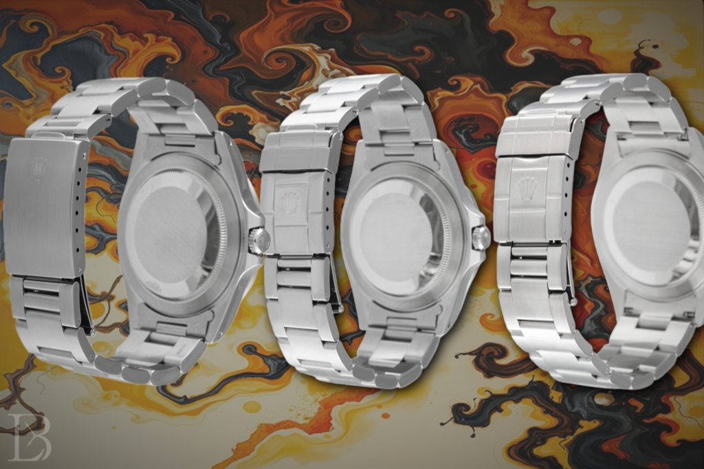 Three different bracelets of the Rolex Explorer II ref. 16570 (78360, 78790, 78790A)