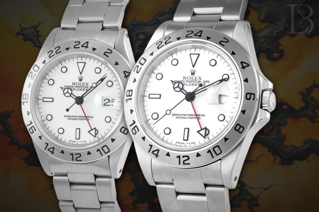 Two examples of the Rolex Explorer II ref. 16570