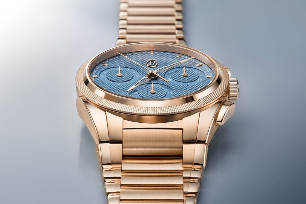 Rose gold Tonda PF Chronograph 40mm with Mineral Blue Grain d'Orge