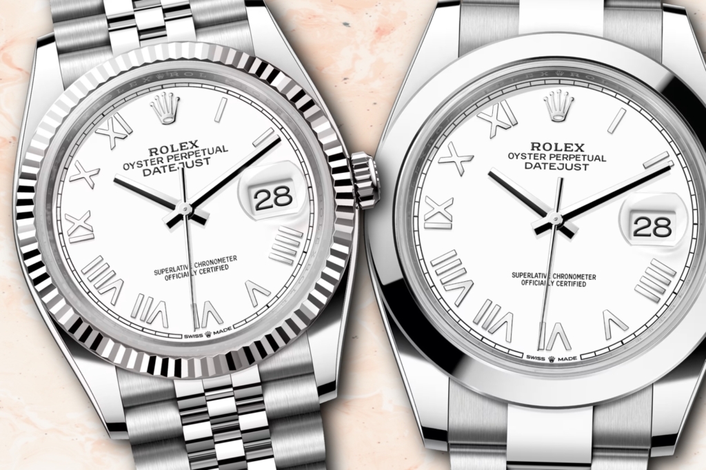 Datejust 36 ref. 126234-0061 (left) and Datejust 41 ref. 126300-0027 (right). Photo: Rolex