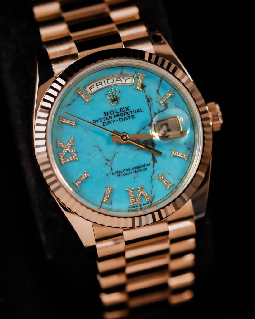 Day-Date 128235 with turquoise stone dial