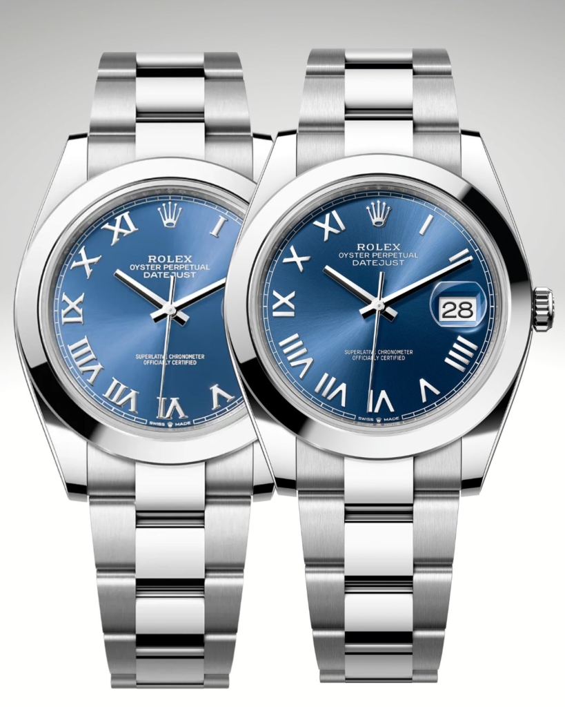 Discontinued Roman dial (left) vs. current Roman dial
